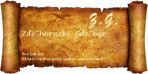 Záhorszki Gábor névjegykártya