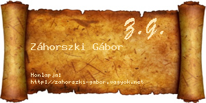 Záhorszki Gábor névjegykártya