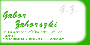 gabor zahorszki business card